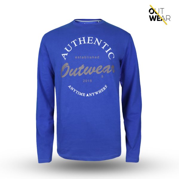 Outwear Authentic Men's Full Sleeve O-Neck T-Shirt (Royal Blue)