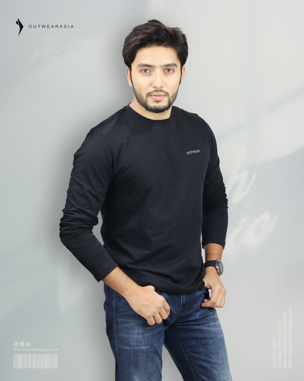 Trendy Men's Full Sleeve Outwear - Shirt (Black)