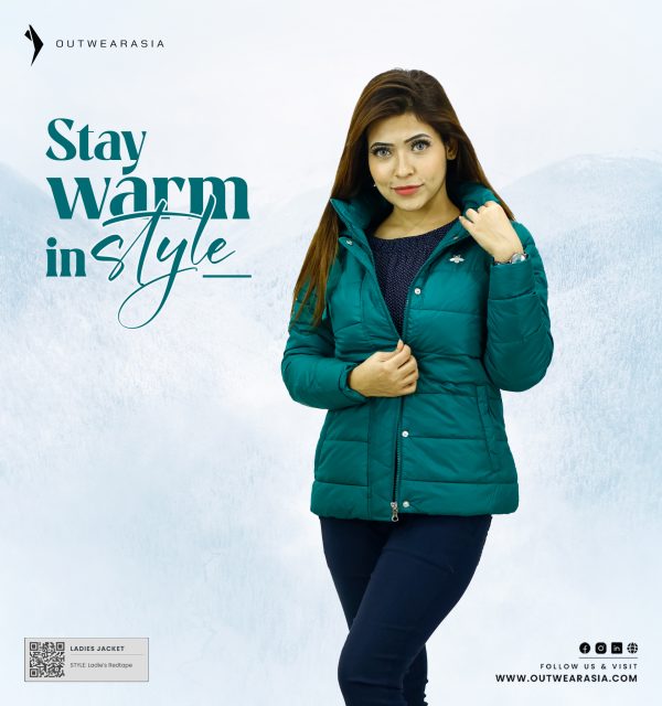 Premium Quality Winter Ladies Jacket -Red tape Green