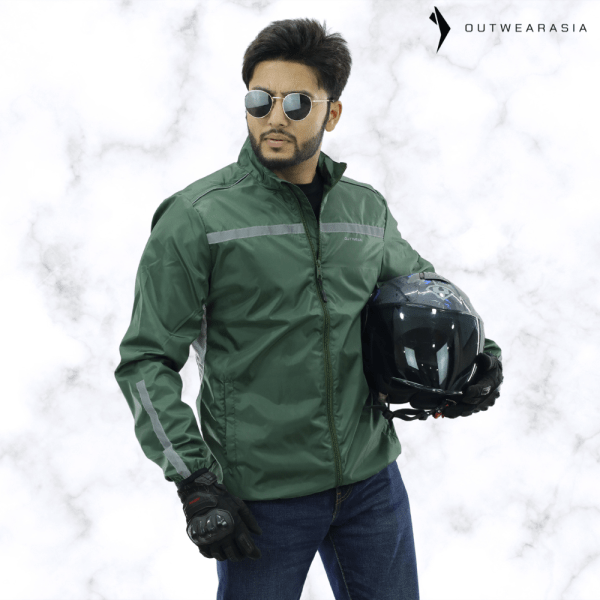 Premium Biker Windbreaker for Men’s - Windy Olive