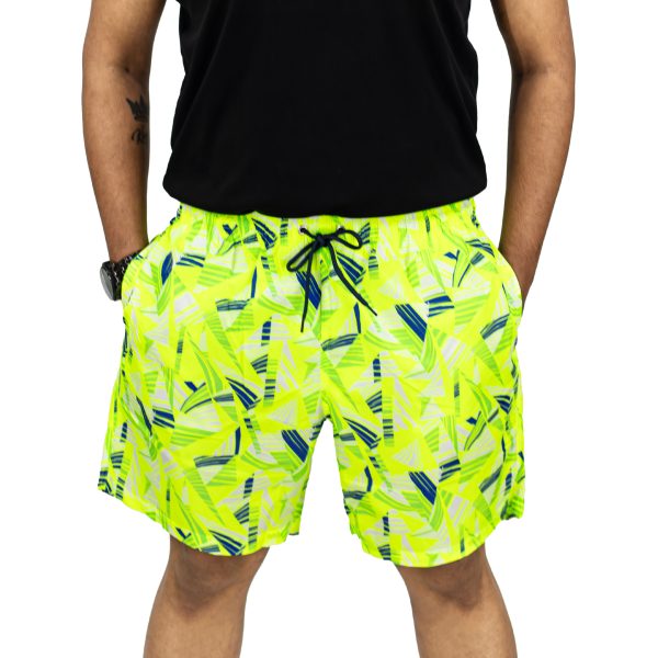 Outwear- Shorts For Men's Swimwear Yellow Print